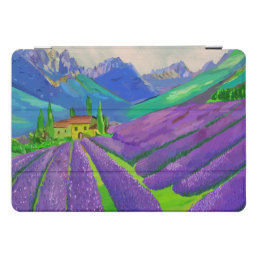 Lavender fields in front of mountains iPad pro cover