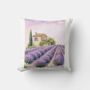 Lavender Fields in Provence Throw Pillow
