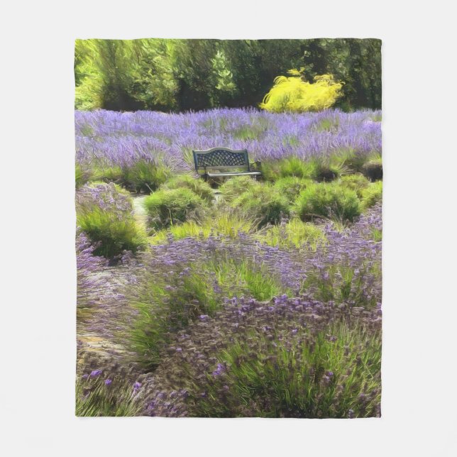 Lavender Fields in Sequim Fleece Blanket (Front)