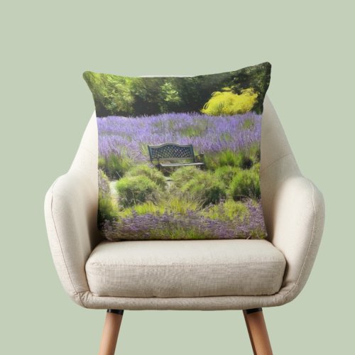 Lavender Fields in Sequim Throw Pillow