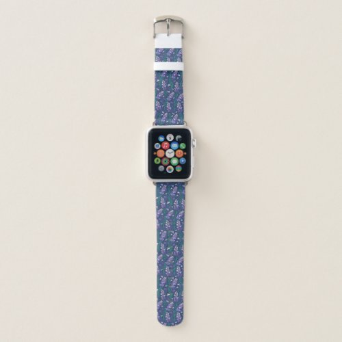 Lavender Fields Pattern in Purple Apple Watch Band