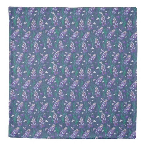 Lavender Fields Pattern in Purple Duvet Cover