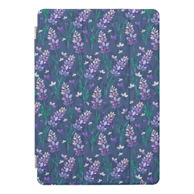 Lavender Fields Pattern in Purple iPad Pro Cover (Front)