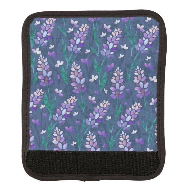 Lavender Fields Pattern in Purple Luggage Handle Wrap (Front)