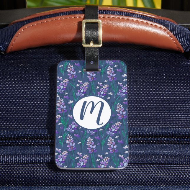 Lavender Fields Pattern in Purple Luggage Tag (Front Insitu 2)
