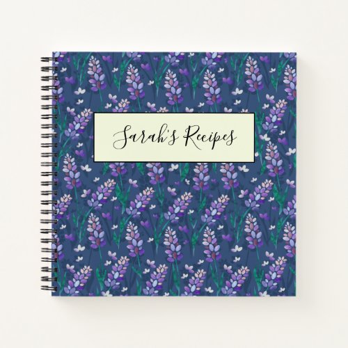 Lavender Fields Pattern in Purple Notebook