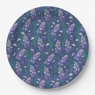 Lavender Fields Pattern in Purple Paper Plates
