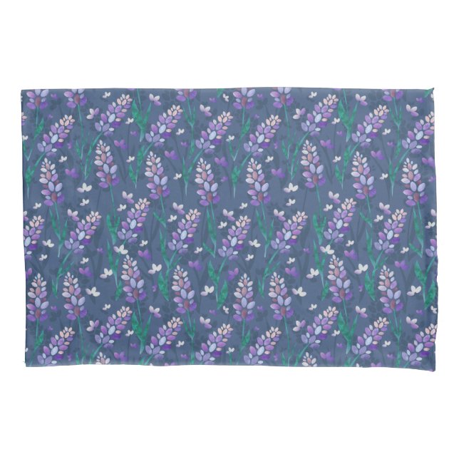 Lavender Fields Pattern in Purple Pillow Case (Front)