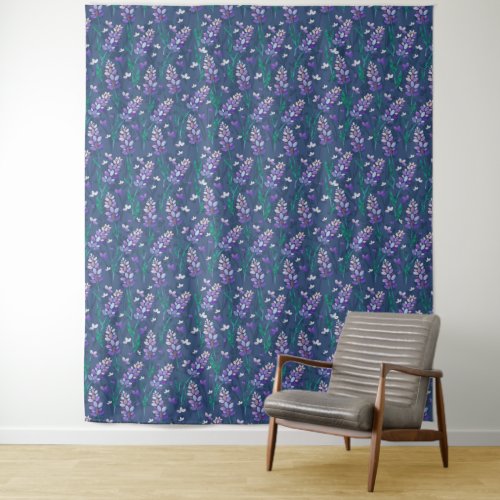 Lavender Fields Pattern in Purple Tapestry