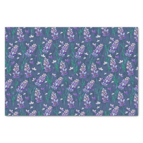Lavender Fields Pattern in Purple Tissue Paper