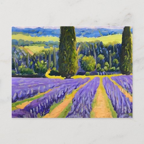 Lavender fields purple postcard