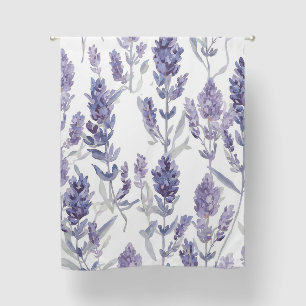 Lavender Fields Purple Watercolor Flower Pattern Blackout Curtains