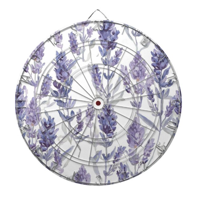 Lavender Fields | Purple Watercolor Flower Pattern Dart Board (Front)