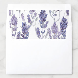 Lavender Fields Purple Watercolor Flower Pattern Envelope Liner