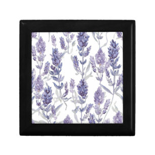 Lavender Fields   Purple Watercolor Flower Pattern Gift Box