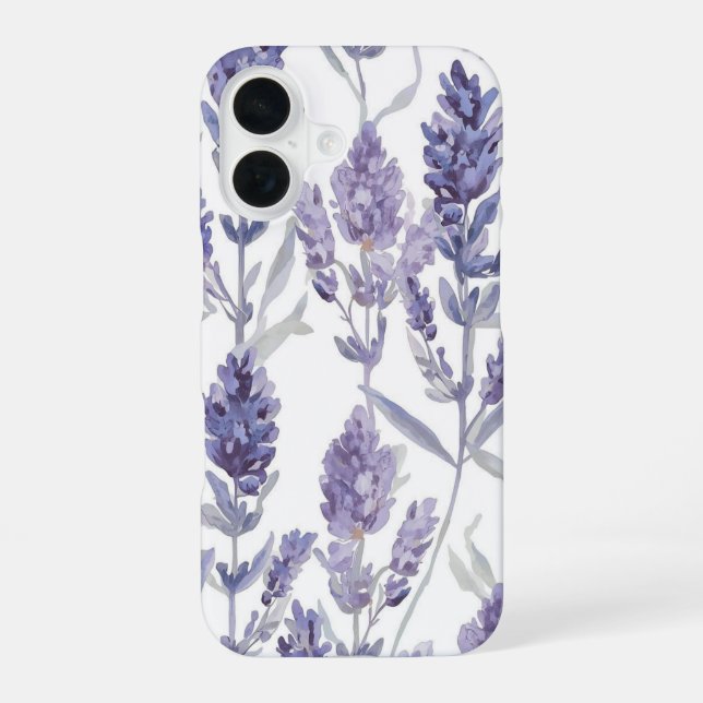 Lavender Fields | Purple Watercolor Flower Pattern Iphone Case (Back)