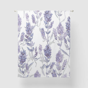 Lavender Fields   Purple Watercolor Flower Pattern Sheer Curtains