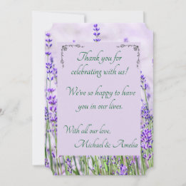 Lavender Fields Wedding Corner Thank You Card