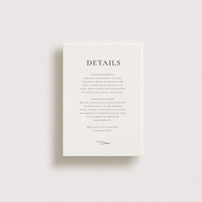 Lavender Fields Wedding Enclosure Card (Creator Uploaded)