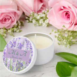 Lavender Fields Wedding Green Mini Candle Favors