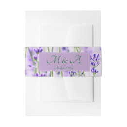 Lavender Fields Wedding Invitation Belly Band