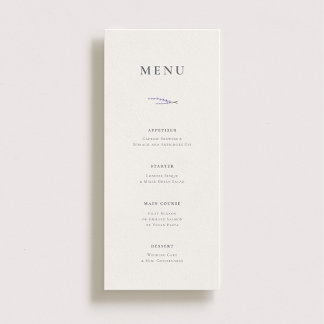 Lavender Fields Wedding Menu