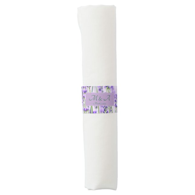 Lavender Fields Wedding Napkin Band (Front)