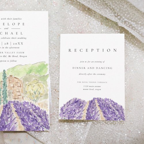 Lavender Fields Wedding Reception Enclosure Invitation