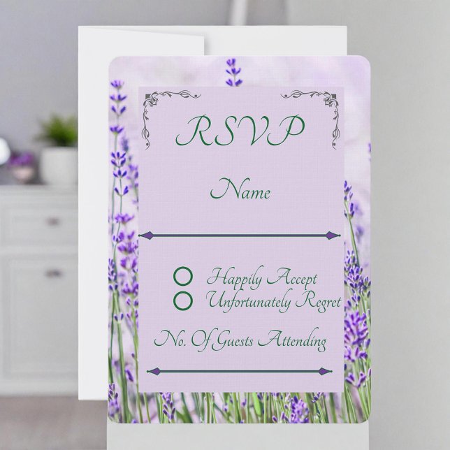 Lavender Fields Wedding Rounded RSVP Response Card (Creator Uploaded)