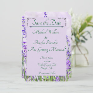 Lavender Fields Wedding Save the Date Card