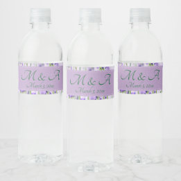Lavender Fields Wedding Water Bottle Labels