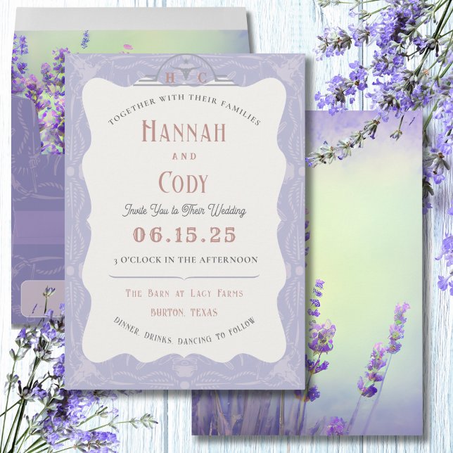Lavender Fields Western Boho Wedding Invitation (Creator Uploaded)