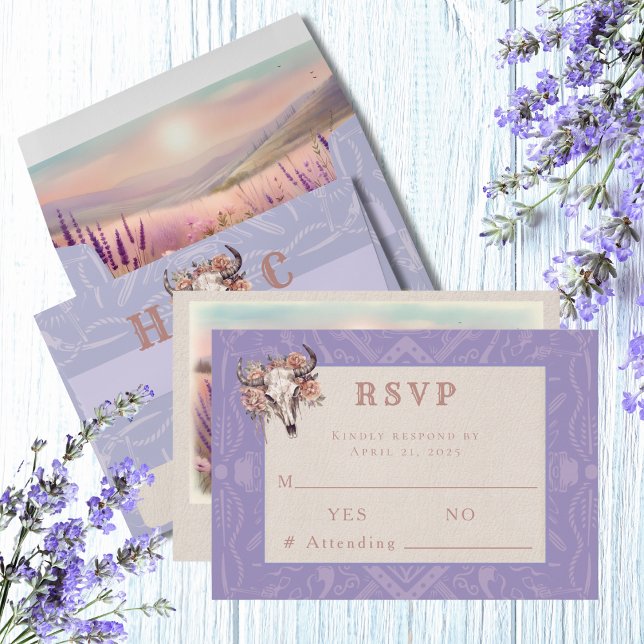 Lavender Fields Western Wedding Response RSVP Card (Creator Uploaded)