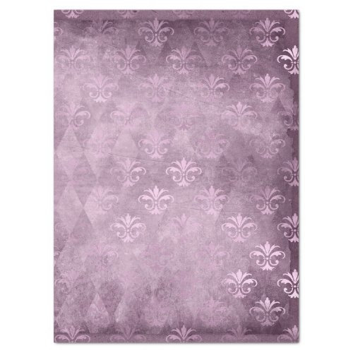 Lavender Fleur de Lis Damask Decoupage Tissue Paper