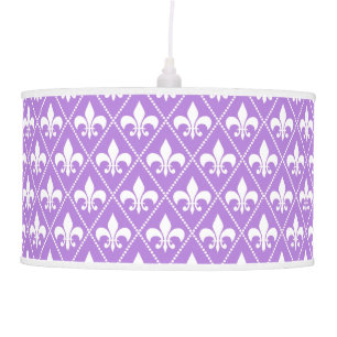 Lavender Fleur de Lis Pendant Lamp