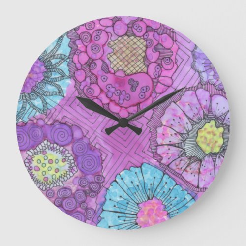 Lavender Floral Acrylic Wall Clock