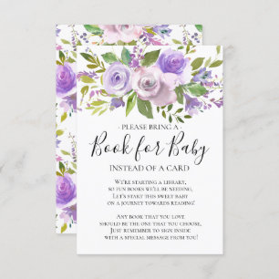 Lavender Floral Baby Shower Book for Baby Invitation