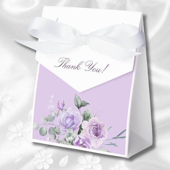 Lavender Floral Baby Shower Thank You Favor Boxes (Creator Uploaded)