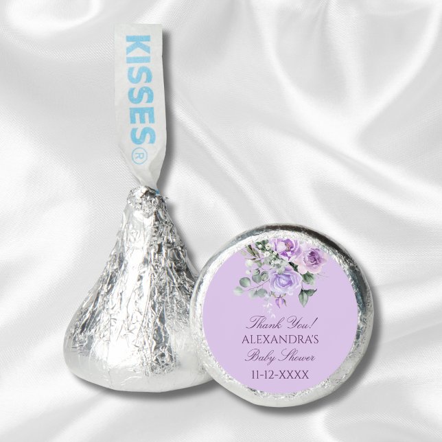 Lavender Floral Baby Shower Thank You Hershey®'s Kisses® (Creator Uploaded)