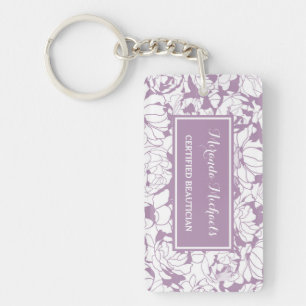 Lavender Floral Beautician Keychain
