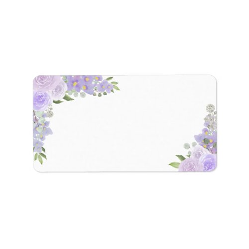 Lavender Floral Blank DIY Print Wedding Address Label
