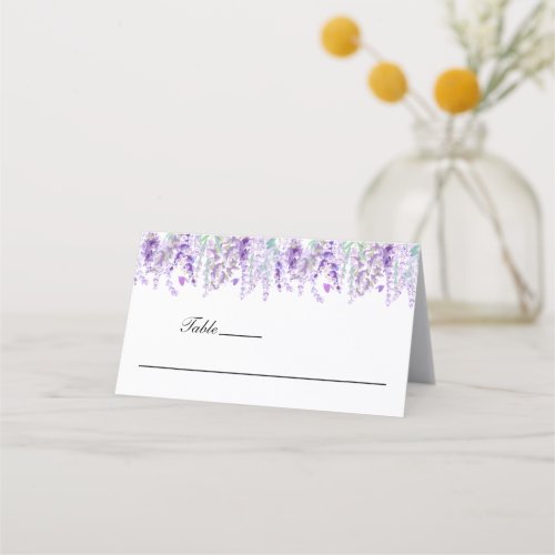 Lavender Floral Botanical Elegant Wedding  Place Card