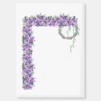 Lavender Floral Botanical Postcard Magnet