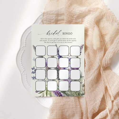Lavender Floral Bridal Shower Bingo Games