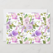Lavender Floral Bridal Shower Invitations (Back)
