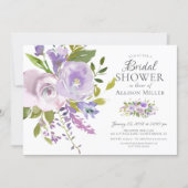 Lavender Floral Bridal Shower Invitations (Front)
