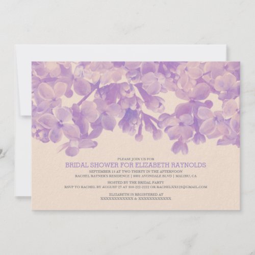 Lavender Floral Bridal Shower Invitations