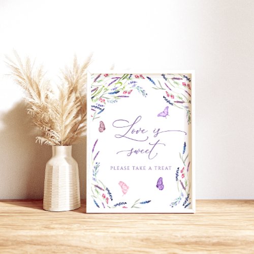 Lavender Floral Bridal Shower Love is Sweet Poster