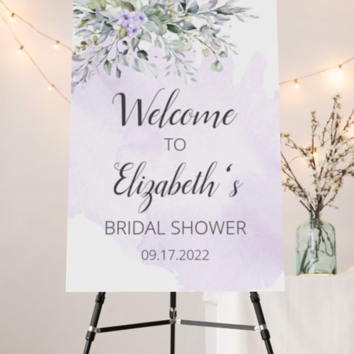Lavender Floral Bridal Shower Welcome Sign