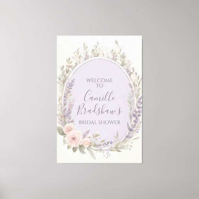 Lavender Floral Bridal Wreath Canvas Print (Front)